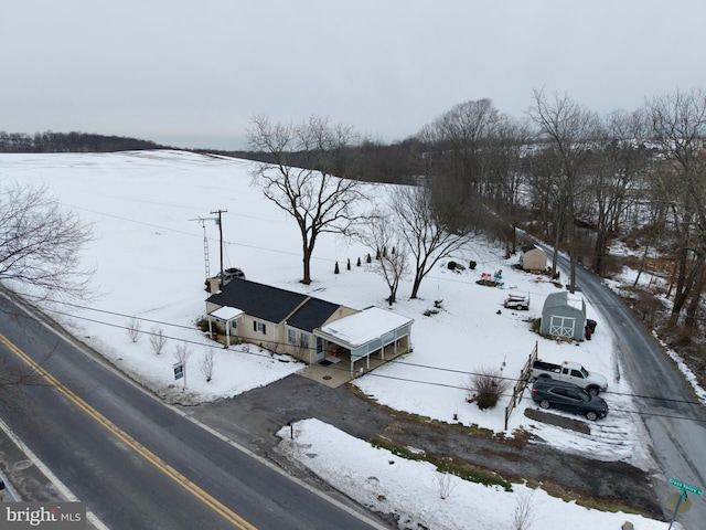 view of snowy aerial view