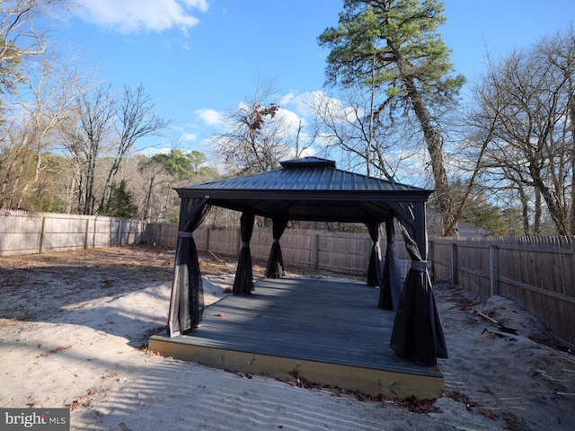 view of home's community with a gazebo and a deck