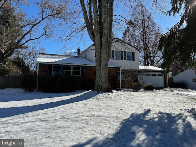 view of front of house with a garage