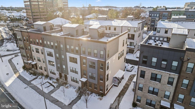 view of snowy aerial view