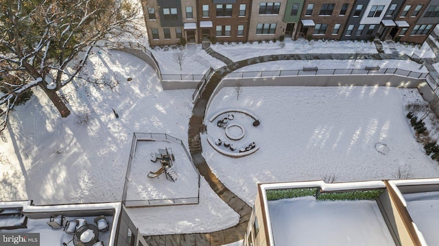 view of snowy aerial view