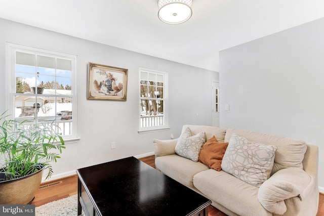 living room featuring hardwood / wood-style flooring