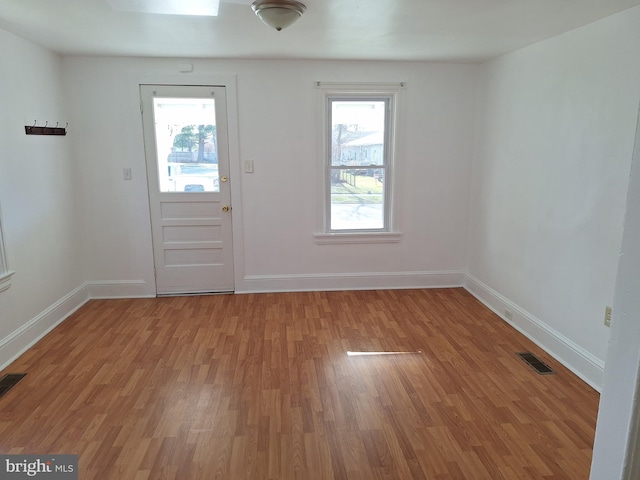 interior space with light hardwood / wood-style flooring