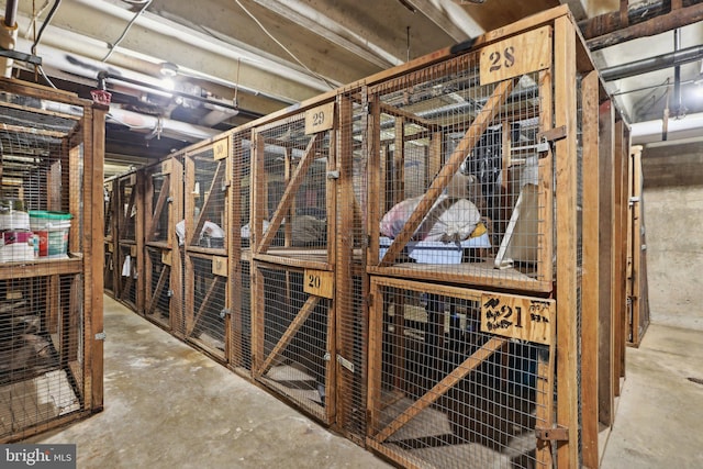 interior space with concrete floors