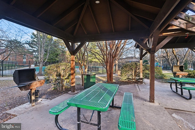 view of patio / terrace featuring a gazebo