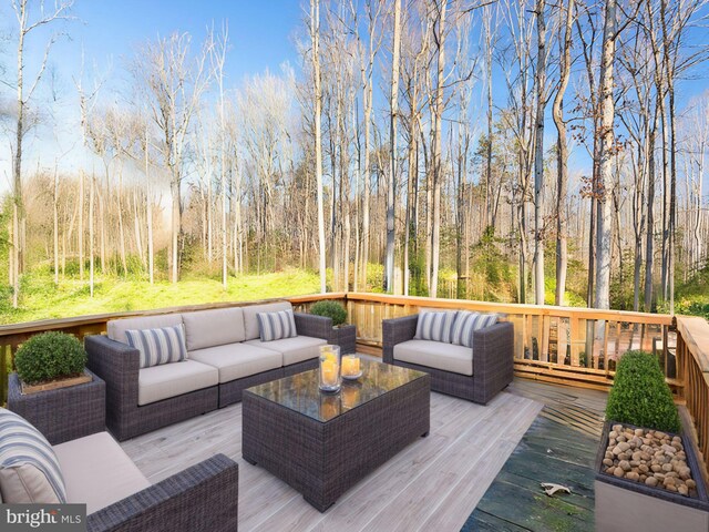 deck featuring an outdoor hangout area