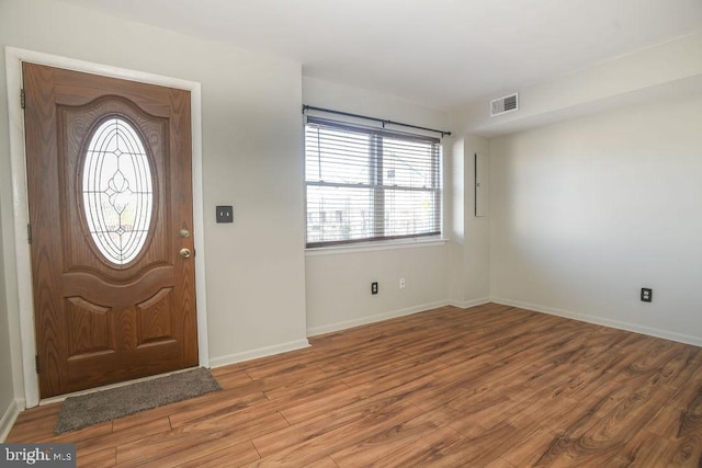 entryway featuring hardwood / wood-style flooring