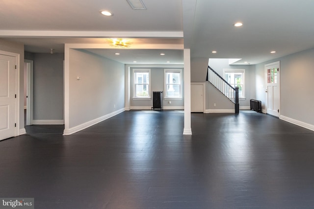 interior space featuring dark hardwood / wood-style flooring