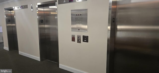 interior details with elevator