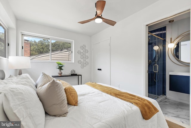 bedroom with ceiling fan