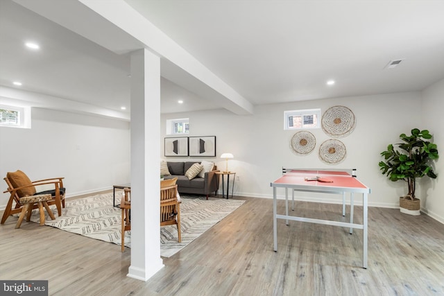 interior space featuring light hardwood / wood-style floors and a wealth of natural light