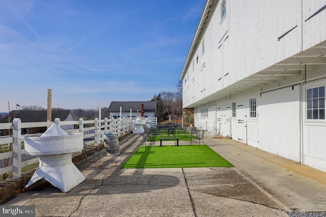 exterior space featuring a yard