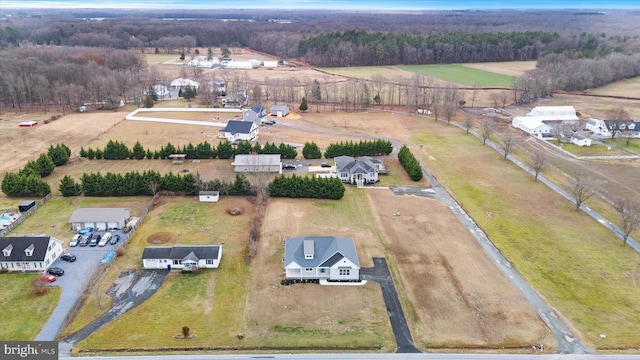 drone / aerial view featuring a rural view