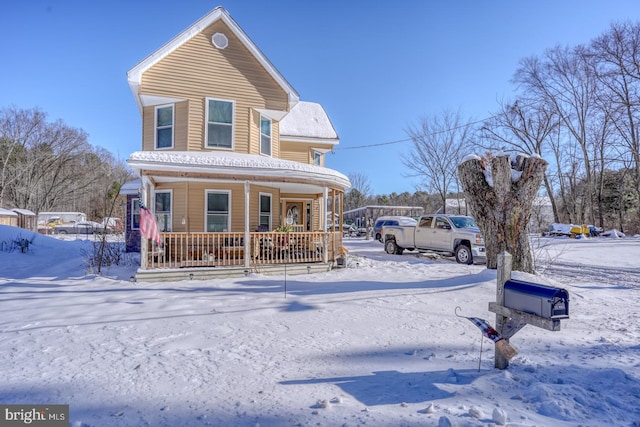 view of front of house with covered porch