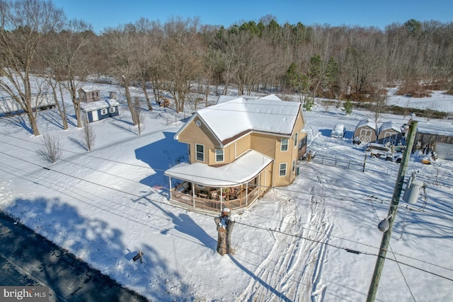 view of snowy aerial view