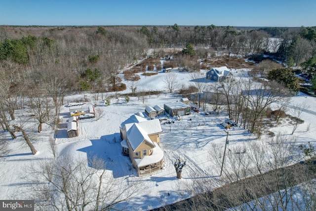 view of snowy aerial view