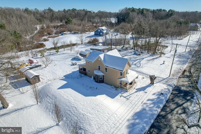 view of snowy aerial view