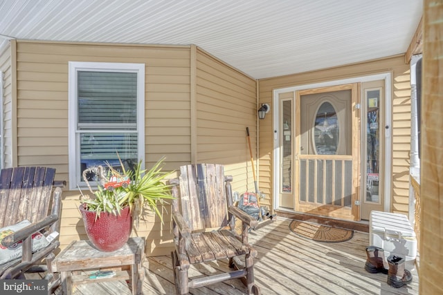 entrance to property with a porch