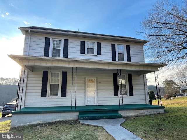 view of front facade featuring covered porch