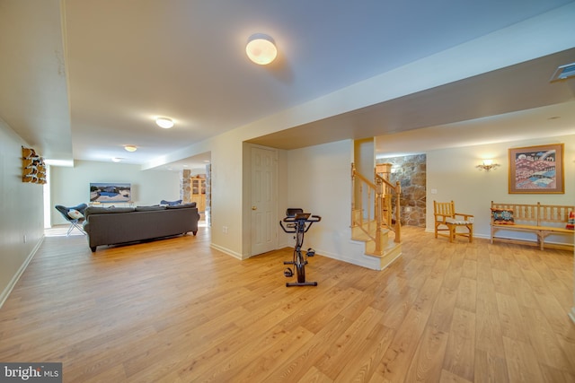 hall featuring light hardwood / wood-style floors