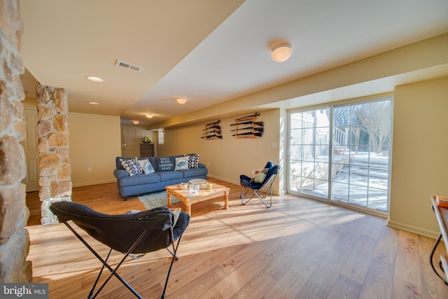 living room featuring hardwood / wood-style flooring