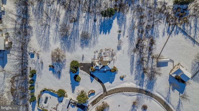 view of snowy aerial view