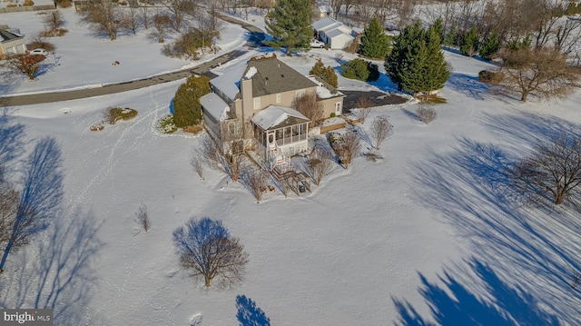 view of snowy aerial view