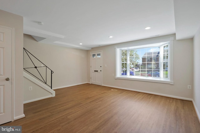 interior space with hardwood / wood-style flooring