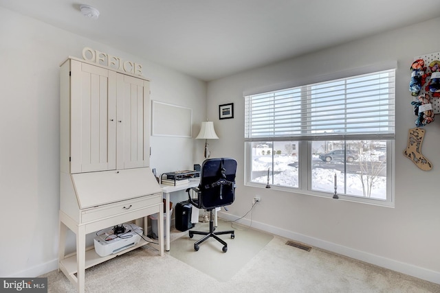 view of carpeted office