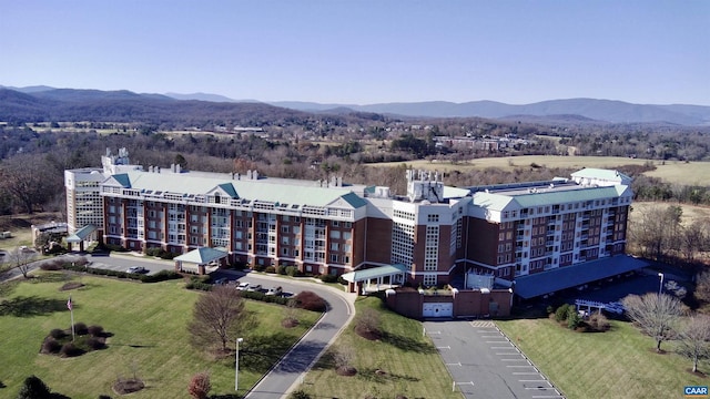 aerial view featuring a mountain view