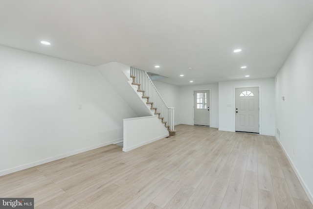 foyer featuring light hardwood / wood-style floors