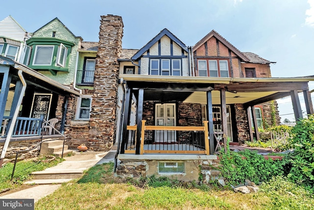 exterior space with covered porch