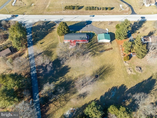 bird's eye view with a rural view