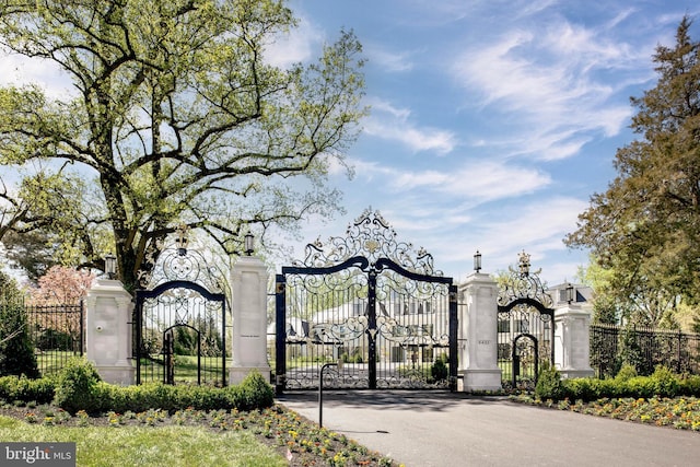 view of gate featuring fence