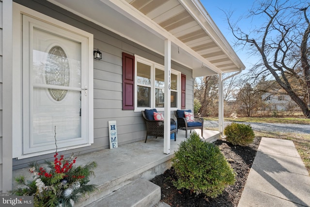 entrance to property with a porch