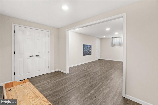 interior space featuring dark hardwood / wood-style floors