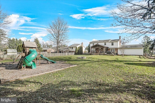 view of play area with a lawn