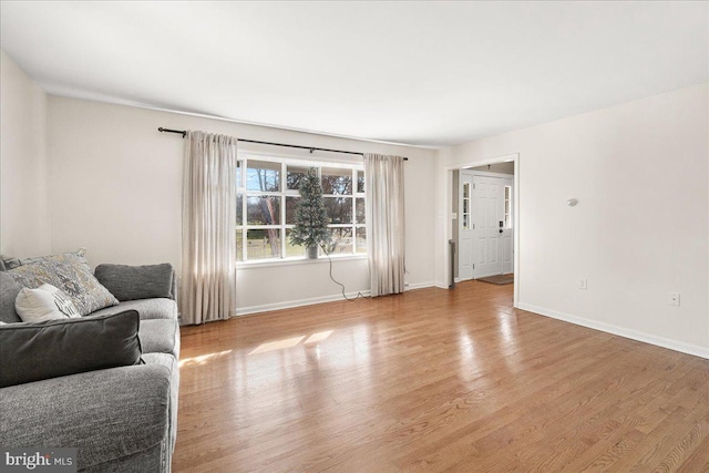 living room with light wood-type flooring