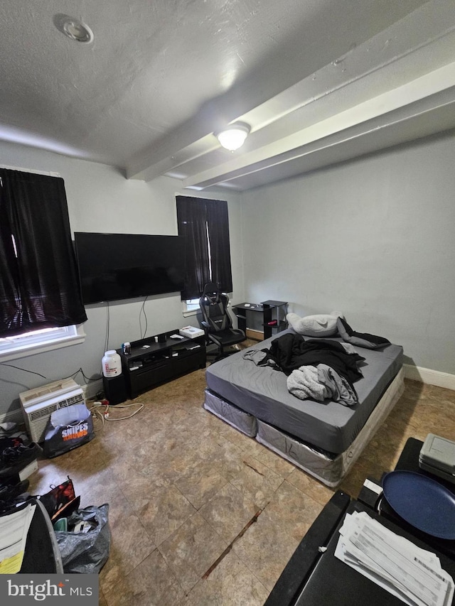 kitchen with beamed ceiling