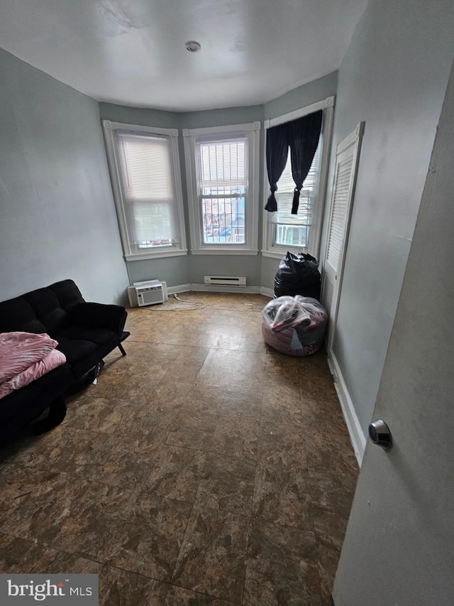 sitting room with a baseboard radiator