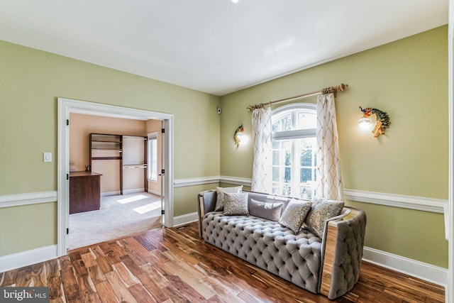 living room featuring hardwood / wood-style flooring