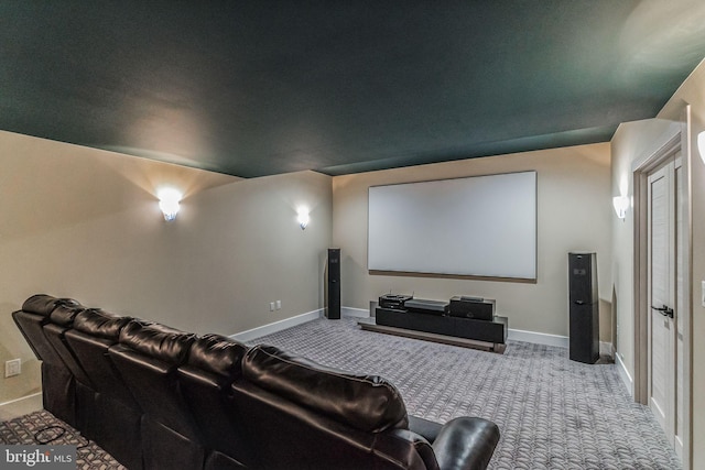 view of carpeted cinema room