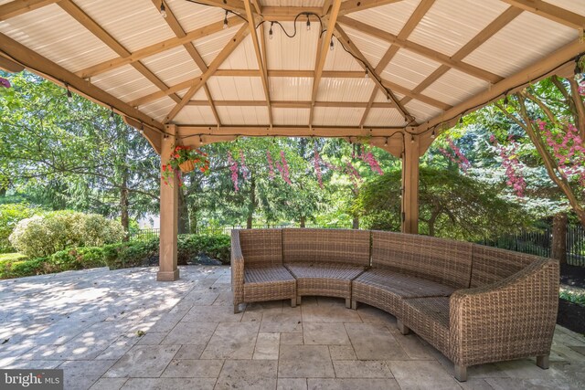 view of patio / terrace with a gazebo