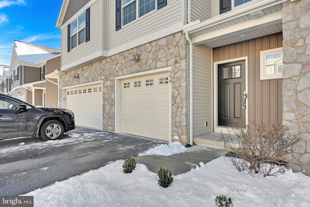 exterior space featuring a garage