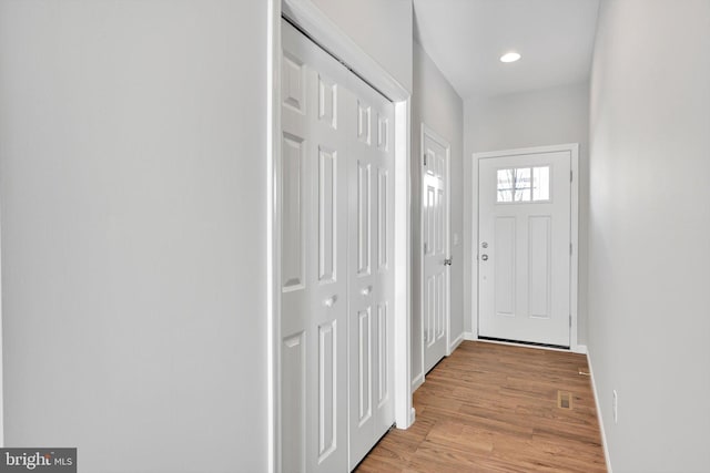 entryway featuring light wood-type flooring