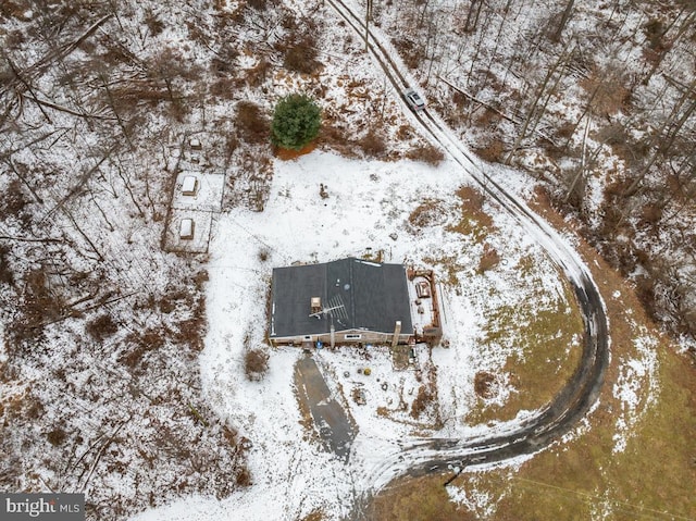 view of snowy aerial view