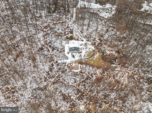 view of snowy aerial view