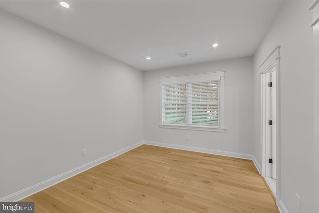 empty room featuring light hardwood / wood-style flooring