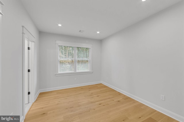 empty room featuring light wood-type flooring