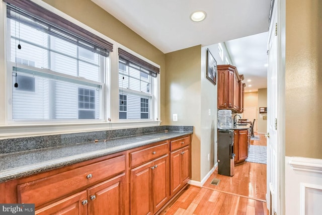 kitchen featuring light wood-type flooring